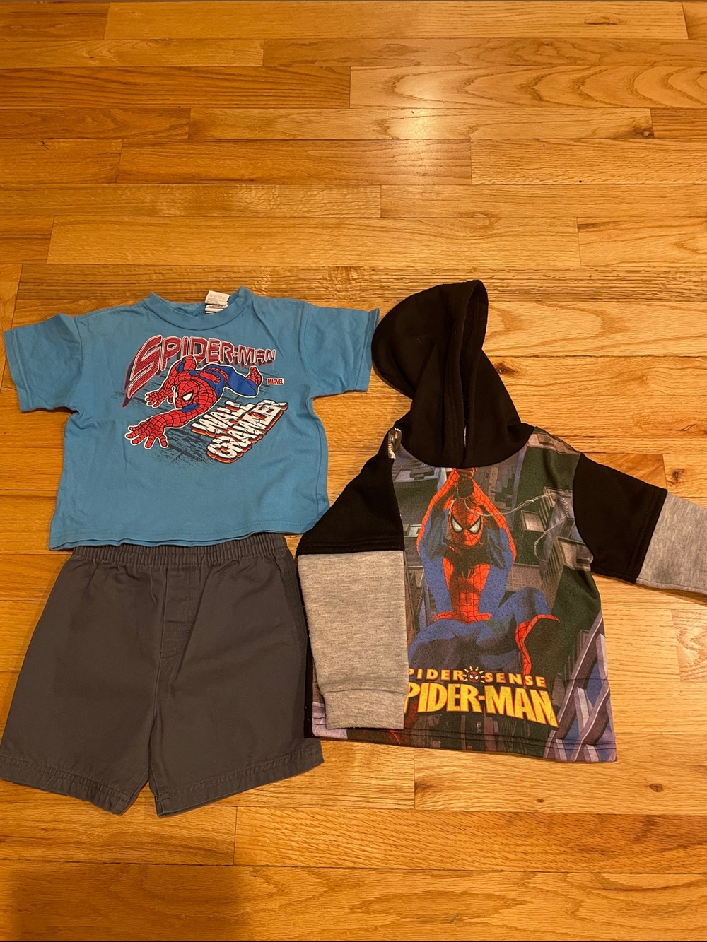Marvel Spider-Man Blue Tee and Black Hoodie Costume Set